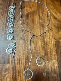 Parure collana e braccialetto in argento