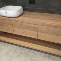 bagno in rovere spazzolato 3 cassetti 2 postazioni