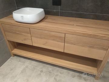 bagno in rovere spazzolato 3 cassetti 2 postazioni