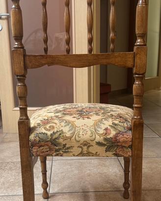 4 sedie vintage in legno massello