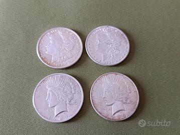Dollari Argento USA Morgan e Peace 4 pz