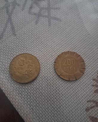 Monete rare 200 lire con unico lavoro di incisione