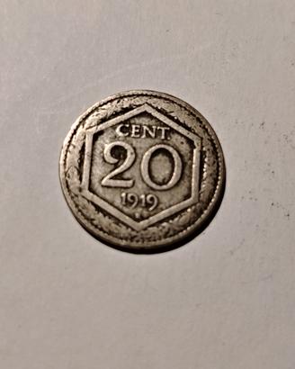 Moneta 20 centesimi 1919