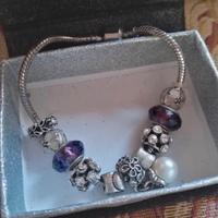 Bracciale con charms  argento e viola - Yourdora