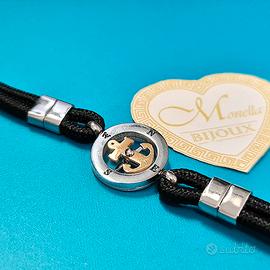 Bracciale uomo ancora dorata acciaio regolabile