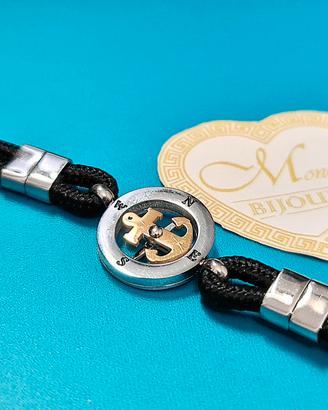 Bracciale uomo ancora dorata acciaio regolabile