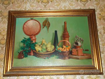 Natura morta di Giovanni Trani su sfondo verde