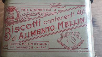 VECCHIA SCATOLA LATTA MELLIN VENTENNIO 