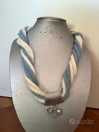 Collana multifilo in maglia lana Merino