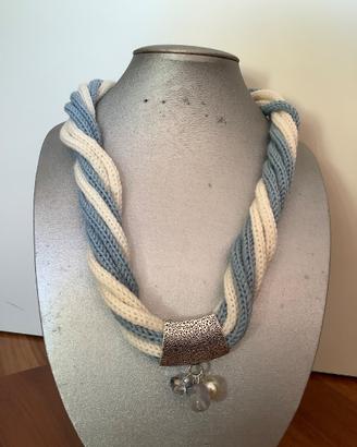 Collana multifilo in maglia lana Merino