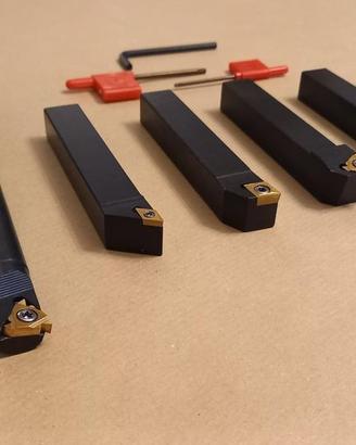 7 Utensili Tornio da 16mm con Inserti Metallo Duro