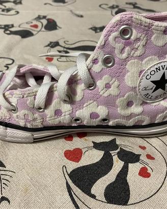 Converse all star bambina n.33 rosa e bianche