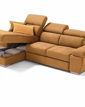 Divano chaiselongue contenitore bracci reclinabili