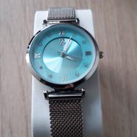 Orologio Lacroix bracciale acciaio e cassa azzurra