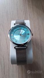 Orologio Lacroix bracciale acciaio e cassa azzurra