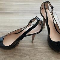 Guess tacchi sandali open toe eleganti nero lucido
