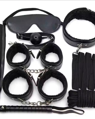 Kit bondage sadomaso manette frusta, maschera Sexy