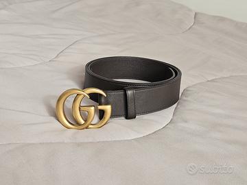 Cintura uomo Gucci in vera pelle - 95cm fibbia oro