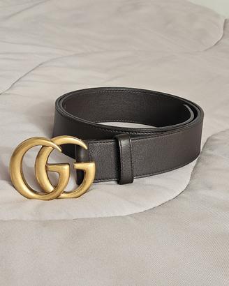 Cintura uomo Gucci in vera pelle - 95cm fibbia oro