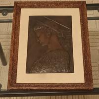 Placca in bronzo rappresentante Santa Cecilia