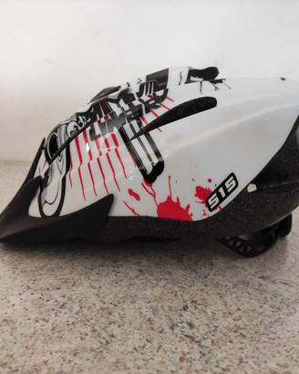 Casco bici bambino colore fantasia bianco