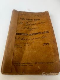 Libretto personale di guerra fanteria