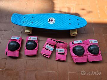 skateboard decathlon per bambini e protezioni