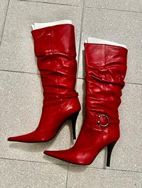 Stivali rossi 37 in pelle