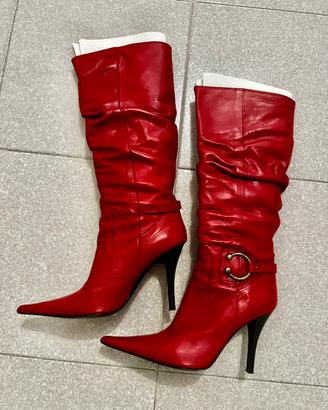 Stivali rossi 37 in pelle