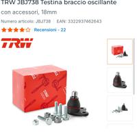 TRW JBJ738 Testina braccio oscillante
con acc