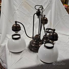 Lampadario metallo color bronzo 4 luci