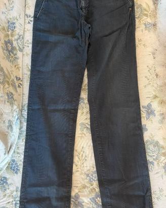 Pantaloni blu cotone lino leggero Incotex tg 29