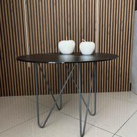 TAVOLINO DESIGN CON PIANO IN VETRO MARMO