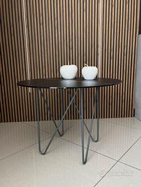 TAVOLINO DESIGN CON PIANO IN VETRO MARMO