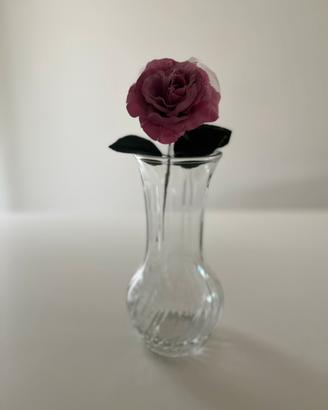 Vase/vaso vintage in vetro trasparente 23X9 Italy