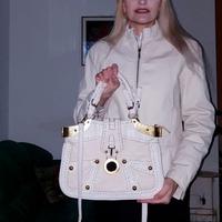 Borsa a tracolla / bianco  e oro. / donna.