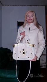 Borsa a tracolla / bianco  e oro. / donna.