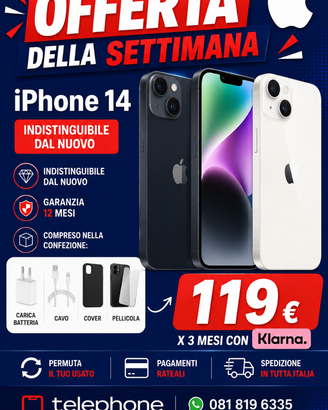 iPhone 14 128GB  Garanzia permutiamo usato