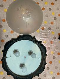 plafoniera in vetro vintage