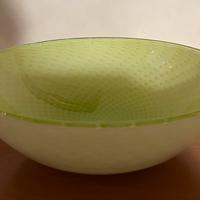 Grande ciotola Kosta Boda verde chiaro e bianco