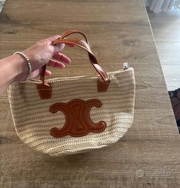 Borsa paglia e cuoio