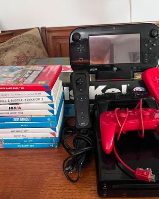 Nintendo Wii u black 32GB+pro controller +2wiimote
