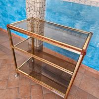 Carrello portaoggetti in vetro fumé