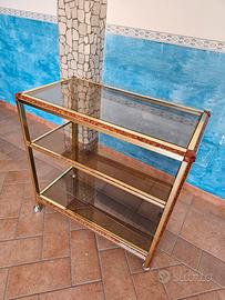 Carrello portaoggetti in vetro fumé