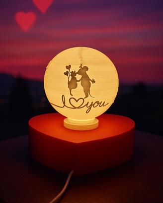 Lampada Cuore 3D Romantica