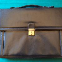 Valigetta porta documenti, pelle nera con chiusura