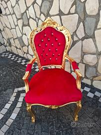 poltrona oro e rosso 