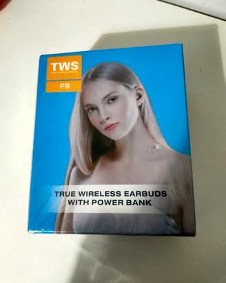 Auricolari Bluetooth TWS F9 con Power Bank e Displ