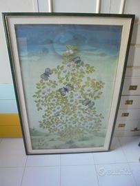 Cornice verde con stampa farfalle e foglie permuto