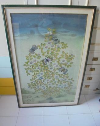 Cornice verde con stampa farfalle e foglie permuto